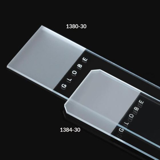 Microscope Slides, Diamond White Glass, 25x75mm, 90 Ground Edges, Frosted: 1 End, 2 Sides, 72/bx, 20bx/cs (10 Gross)