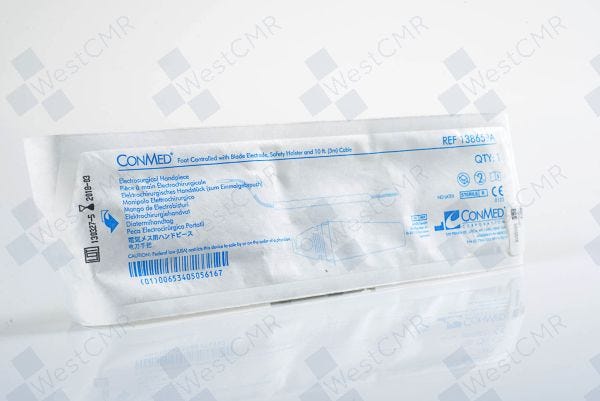 Foot Control Pencil, 1" Blade Electrode, Standard Disposable Blade, 10ft Cable, Holster, 40/cs