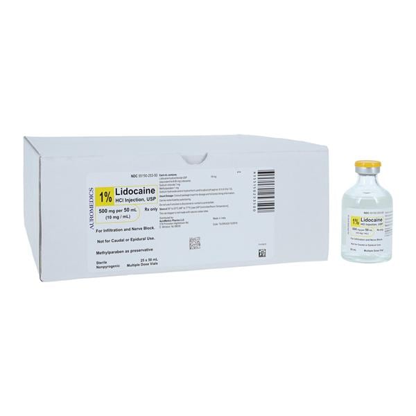Lidocaine Hydrochloride Injection, 1% 500 mg/50 ml, 25/bx (Rx) (US Only, Excluding IN and ND) (Product is Non-Returnable)