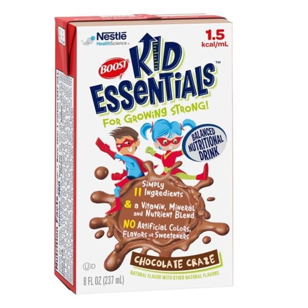 BOOST KID ESSENTIALS 1.5, Chocolate Craze, 8 fl oz Carton, 24/cs (Minimum Expiry Lead is 90 days) (Continental US Only) (Nestle products cannot be sold online without Nestle's prior written permission) (Products cannot be sold on Amazon.com or any other