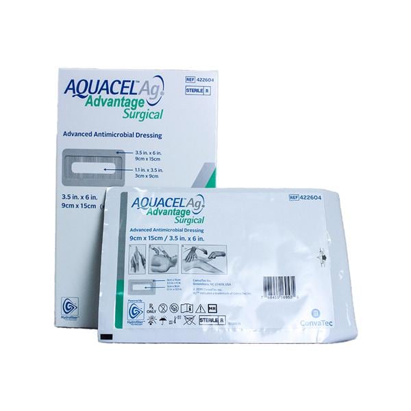 Ag Advantage Surgical, Enhanced Hydrofiber with Silver, 3.5" x 6", 10/bx (Continental US Only)