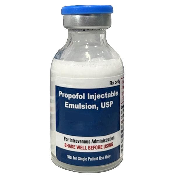 Propofol Injectable Emulsion, USP 500 mg/50 ml (10 mg/ml), 20/bx (Rx) (US Only, Excluding IN and ND) (Product is Non-Returnable)