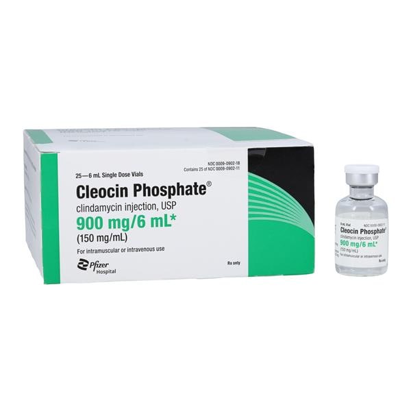 Cleocin Phosphate Clindamycin Phosphate, 900 mg/ ml Injection, 6 ml Vial, 25/pk (Rx) (Item is Non-Returnable) (We must have your Wholesale Drug License on File before shipping this product) (US Only, Excluding IN and ND)