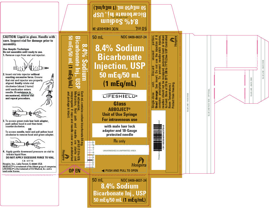 Sodium Bicarbonate Injection, USP, 8.4%, 50 ml LifeShield Abboject Glass Syringe with Male Luer Lock Adapter and 18G Protected Needle, 10/pk (Rx) (Item is Non-Returnable) (We must have your Wholesale Drug License on File before shipping this product) (US Only, Excluding IN and ND)