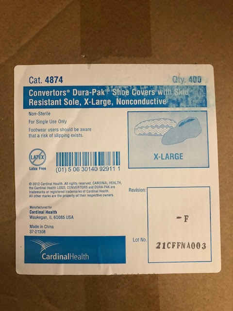 Dura-Pak Shoe Cover, Skid-Resistant, X-Large, 400/cs (Continental US Only)