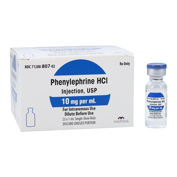 Phenylephrine Hydrochloride Injection, USP, 10 mg, 1 ml, SDV, 25/bx (Rx) (Item is Non-Returnable) (US Only, Excluding IN and ND)