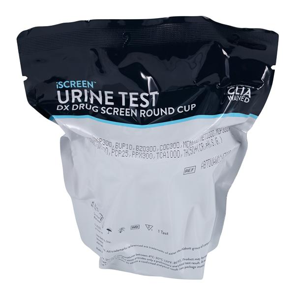 iScreen Dx Round Cup Drug Test, AMP, BAR, BUP, BZO, COC, MDMA, MET MTD, OPI300, OXY, PCP, PPX, TCA, THC CLIA Waived, 25/bx