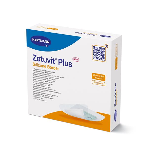 Zetuvit Plus Silicone Border, 6" x 10", 10/bx