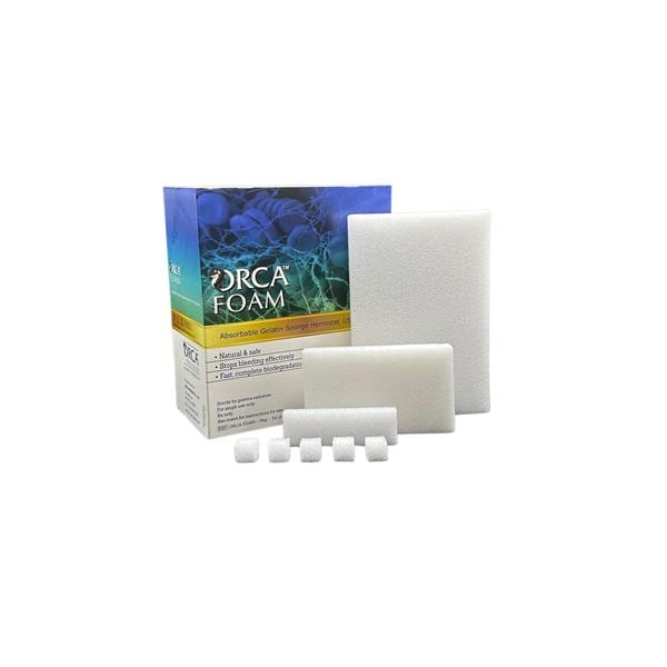 ORCA Foam, Porcine Gelatin Hemostatic Sponges, Nasal Tampon, 80mm cylinder x 7mm diam, 20/bx (Rx) (US Only) (Products cannot be sold on Amazon or any third Party sites)