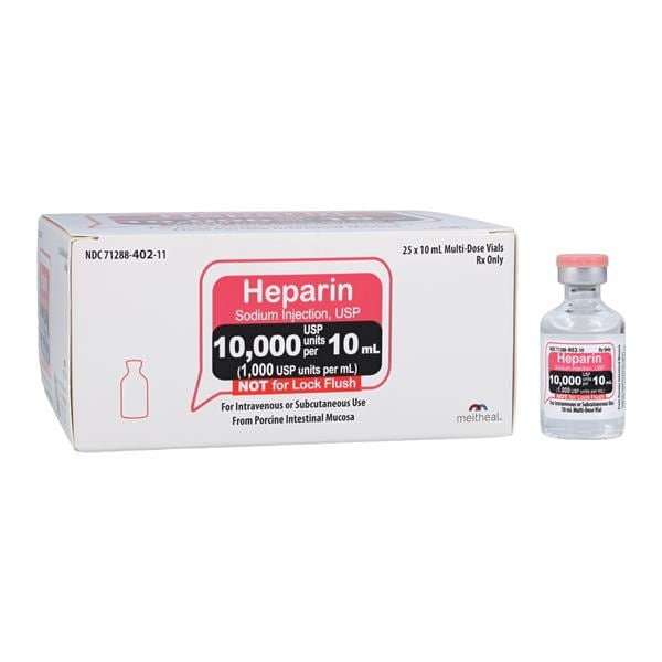Heparin Sodium Injection, USP, 10,000 USP units per 10 ml, MDV, 25/bx (Rx) (Item is Non-Returnable) (US Only, Excluding IN and ND)