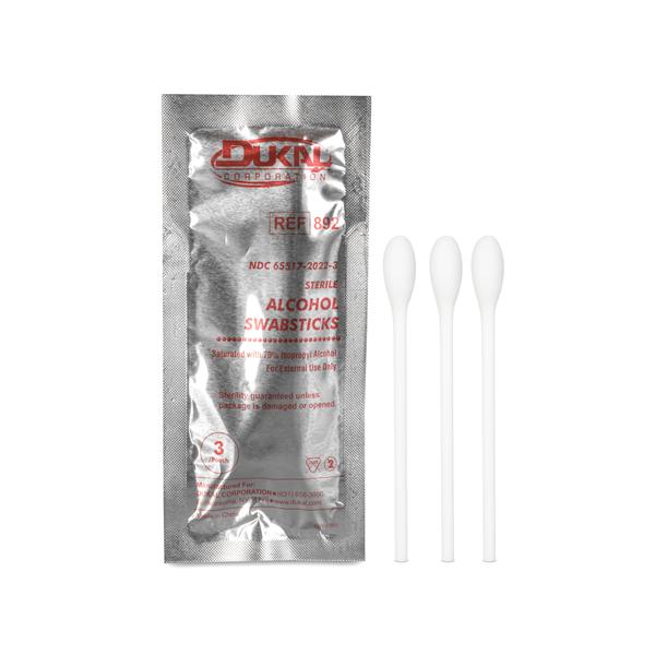 Alcohol Swabstick 3's, 4" Length, Bulk, Sterile, 3/pch, 500 pch/cs