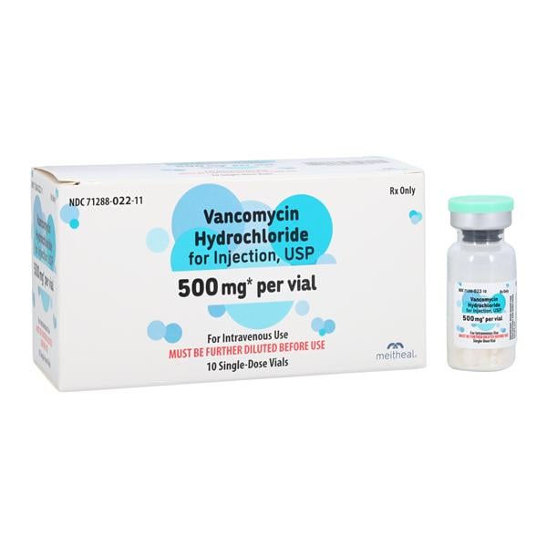 Vancomycin Hydrochloride for Injection, USP, 500 mg, 10 ml, SDV, 10/bx (Rx) (Item is Non-Returnable) (US Only, Excluding IN and ND)