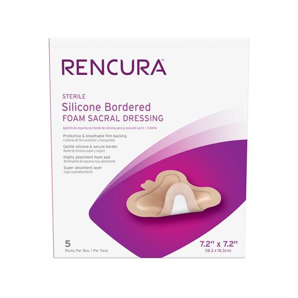 Silicone Bordered Foam Sacral Dressing, 7.2" x 7.2", 1/pk, 5 pk/bx, 8 bx/cs (Products cannot be sold on Amazon.com or any other third Party sites.)