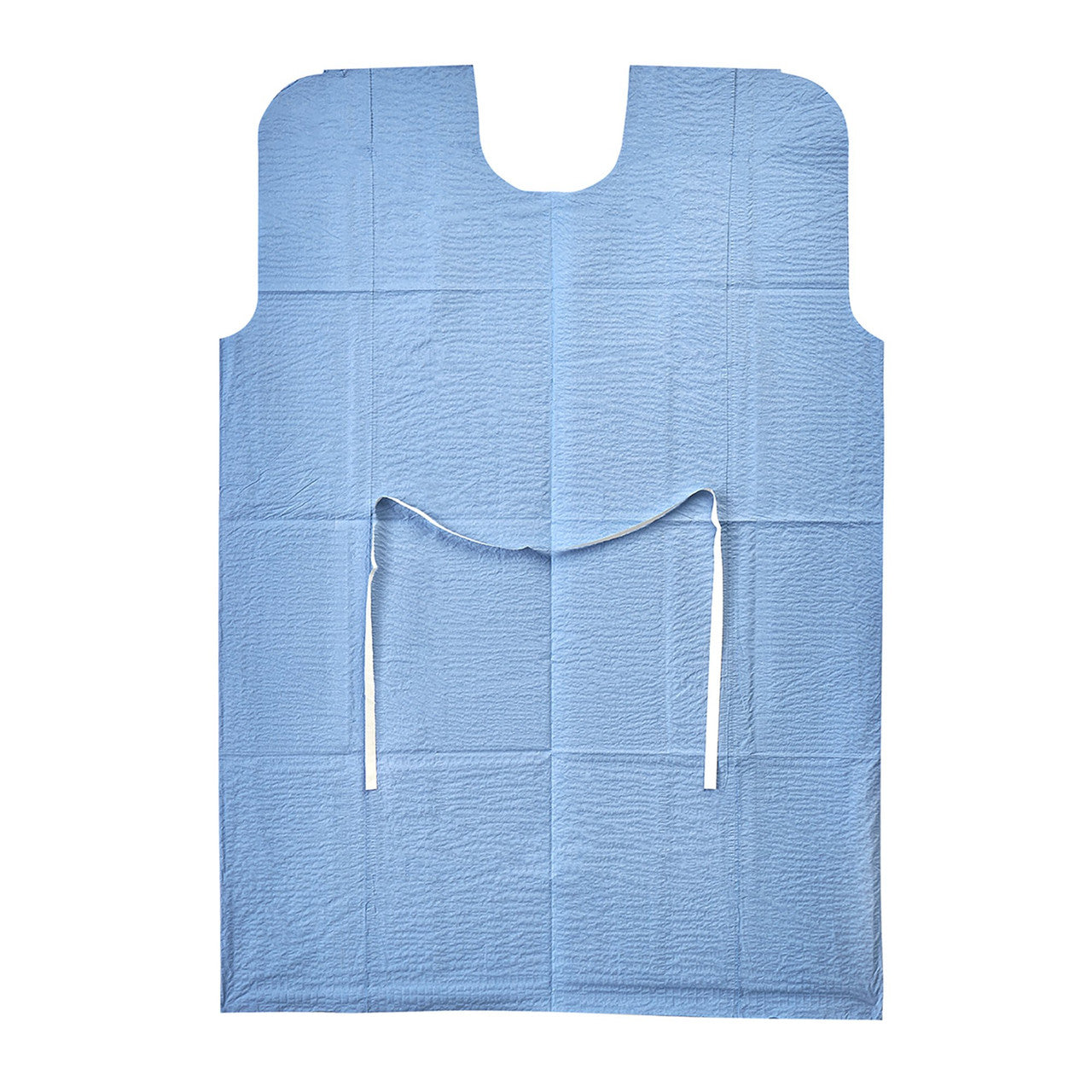 Exam Gown, 30" x 42" Scrim Reinforced, Glued Shoulders, Separate Belt Tie, Blue, 50/cs (228) (Part Number is having a ROLLING TRANSITION from a 3 digit to a 7 digit number - You may receive either part number until transition is completed)