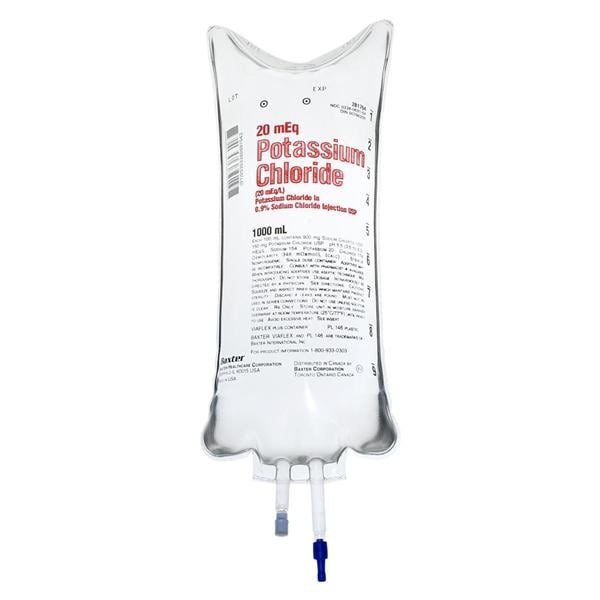 5% Dextrose, 0.45% Sodium Chloride and 20 mEq/L Potassium Chloride Injection, USP, 1000 ml, Viaflex Plastic Container, 14/cs (Rx) (Continental US Only) (Product Access Restricted. Check with your sales rep to verify eligibility)