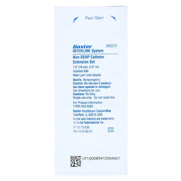 Catheter Extension Set, Straight, Microbore, Interlink Injection Site, Male Luer Lock Adapter, 0.41 ml, 7.6" Length, Non-Pyrogenic, Non-DEHP, Sterile, 200/cs (Rx) (Continental US Only) (Product Access Restricted. Check with your sales rep to verify eligibility) (Item on Manufacturer Allocation - Inventory Limited when Available)