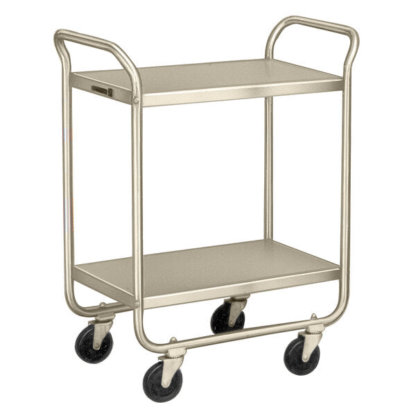 Medium Duty Cart, 2 Shelves, 20"W x 30"L x 35_"H, 500 lb Capacity, 4" Swivel Casters, 18" x 27" Shelf, 18_" Clearance