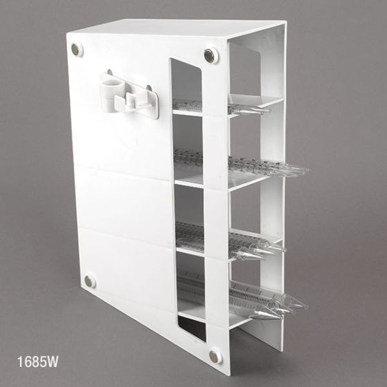 Magnetized Pipette Storage Rack, 11.4" x 3.3" x 15.5", White