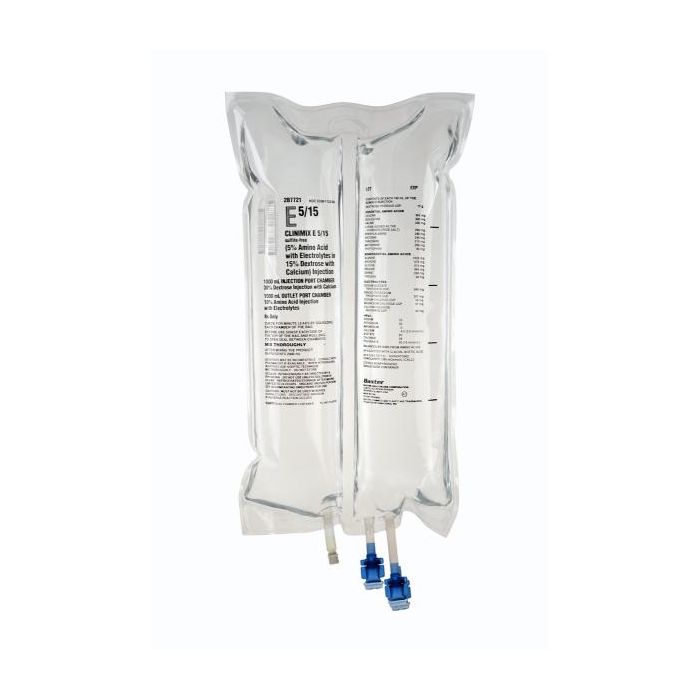 Clinimix Injection, 5% Amino Acid in 15% Dextrose, Sulfite-Free, 1000 ml, Clarity Dual Chamber Container, 6/cs (Rx) (Continental US Only) (Product Access Restricted. Check with your sales rep to verify eligibility) <Strong style="color:red">Max weekly quantity allowed: 10</Strong>