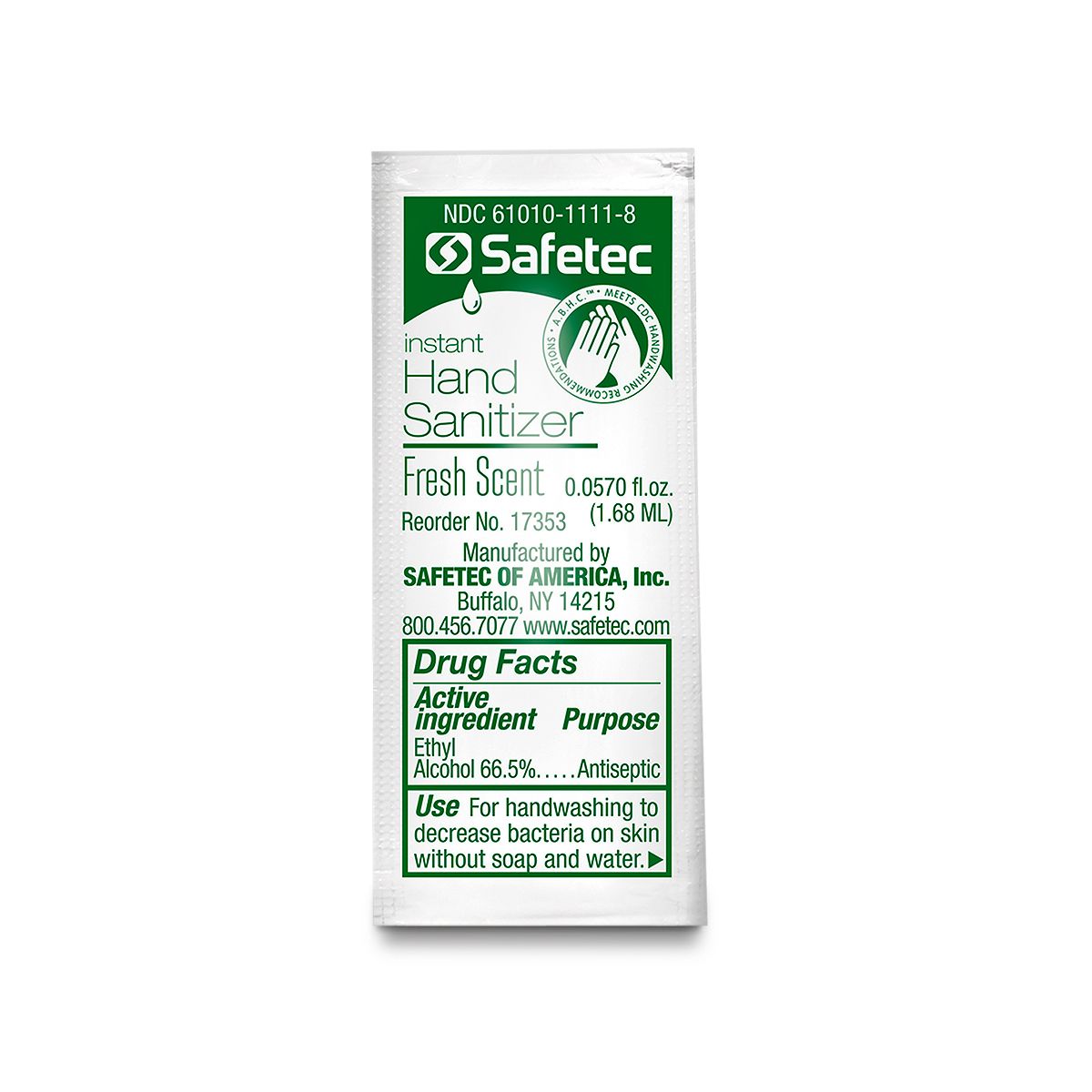 Fresh Scent 0.057 oz Pouch, 100 pch/bx, 10 bx/cs (Item is considered HAZMAT and cannot ship via Air or to AK, GU, HI, MP, PR, VI) (Not Available for Sale into Canada)