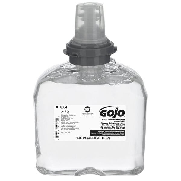 TFX Handwash, for Touch Free Dispenser, 1200ml, E2, Foam, BAK, Clear, 2/cs