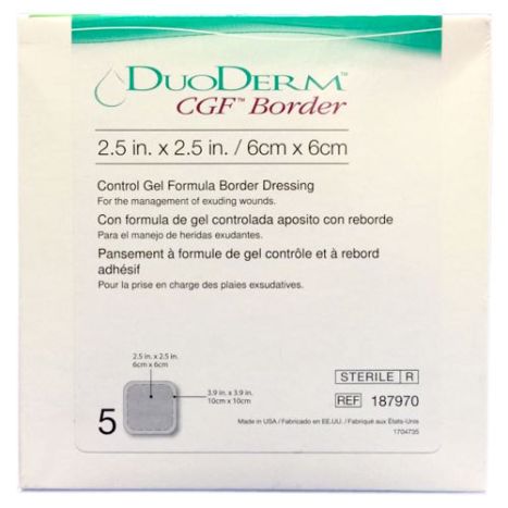 Hydrocolloid Dressing with Border, Square, 2.5" x 2.5", 5/bx (Continental US Only)