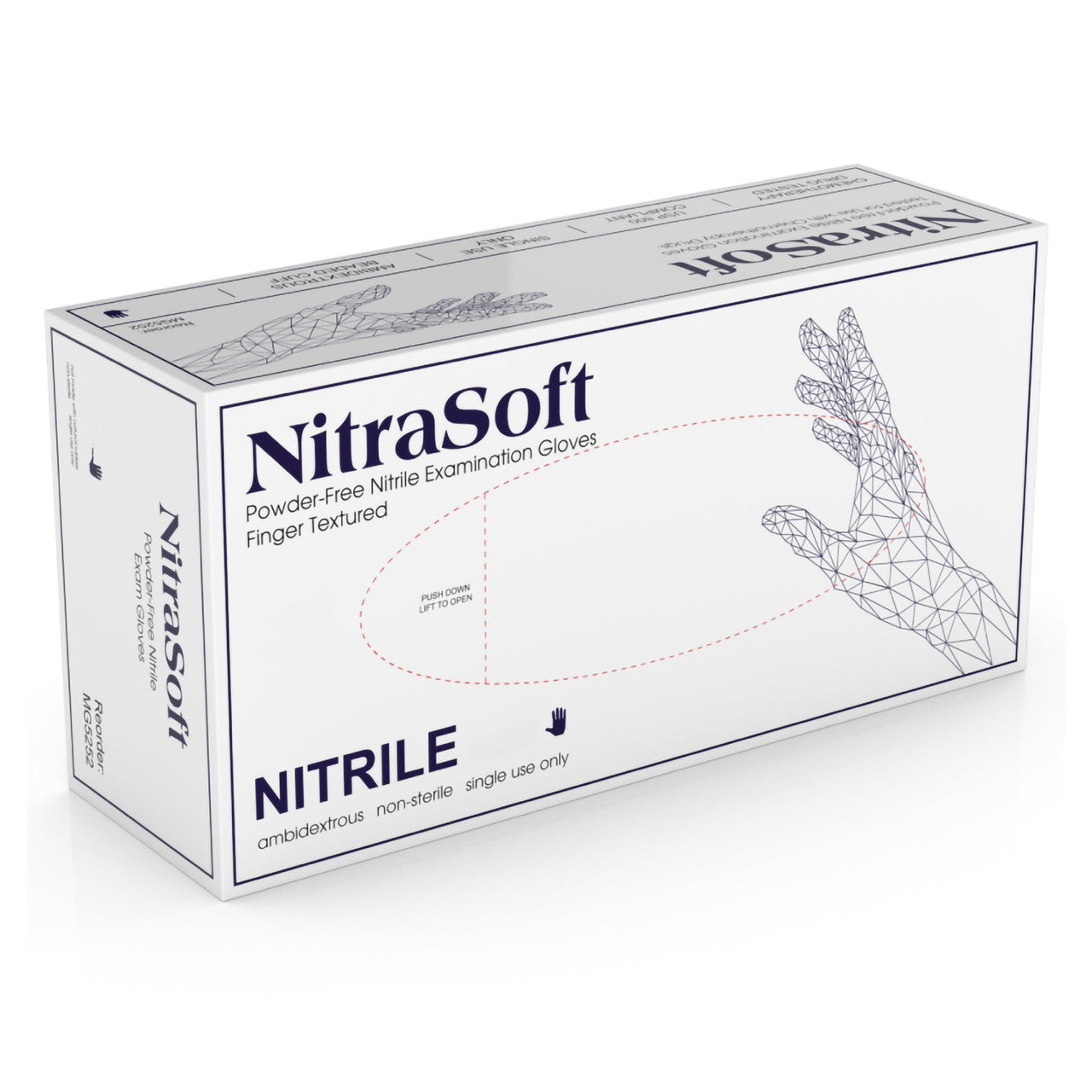 Exam Glove, Nitrile, X-Large, Powder-Free, Textured Finger, Cobalt Blue, Non-Sterile, 240/bx, 10 bx/cs
