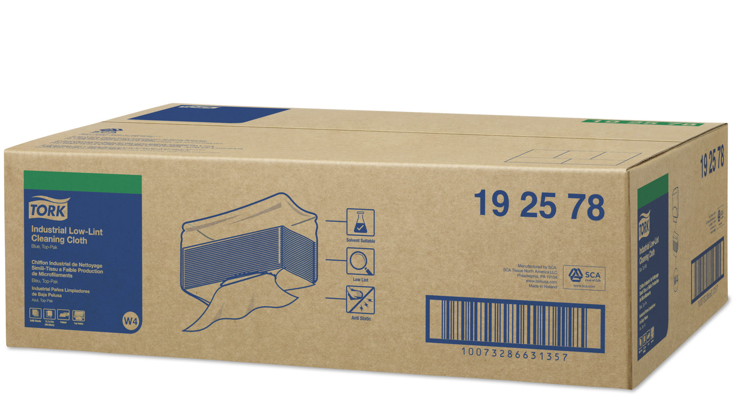 Industrial Cleaning Cloth, Heavy-Duty, Top-Pak, Premium, White, 1-Ply, Embossed, W4, 16.9" x 14", 65 sht/pk, 5 pk/cs