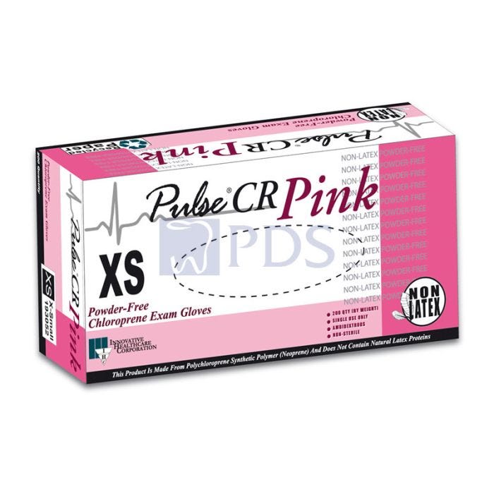 Gloves, Exam, Small, Polychloroprene, Non-Sterile, PF, Textured, Pink, 200/bx, 10 bx/cs (50 cs/plt)