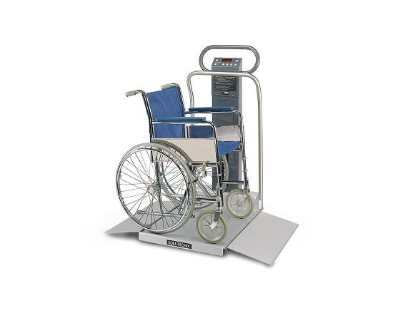 Oversized Wheelchair Scale, Standard Weight, (LB/KG), 880 lb/400 kg, with Printer, Power Adapter with Hospital-Grade Cord & Plug