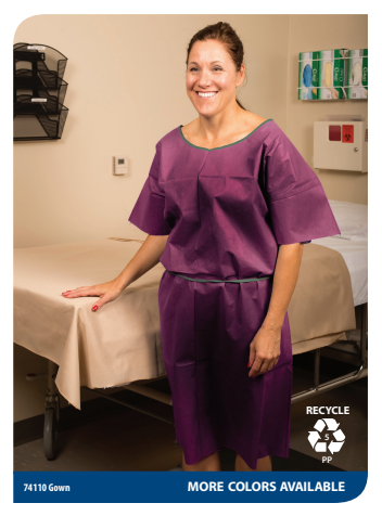 Nonwoven Gown, 28"x42", Maroon, SMS Medium, 30/cs