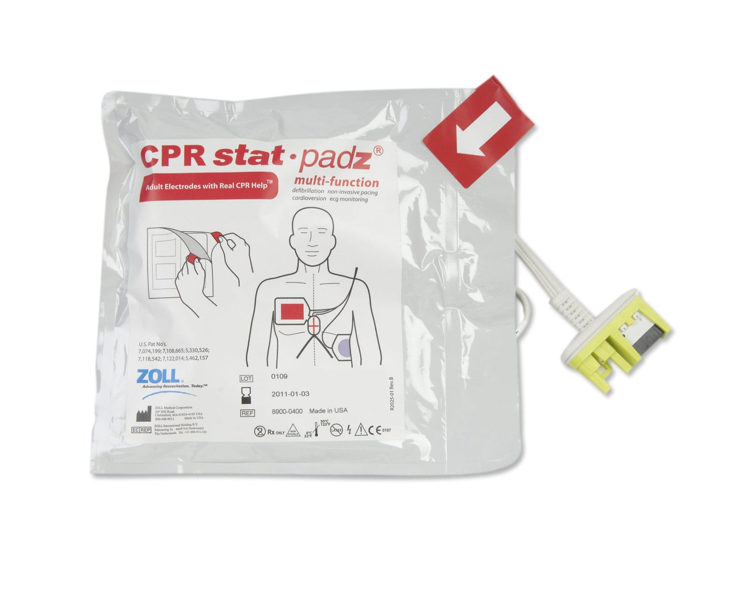 Stat-Padz HVP Multi-Function Electrodes, 24 Month Shelf Life