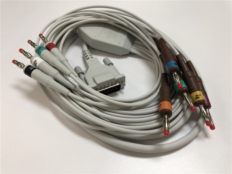 Resting ECG/EKG Patient Cable, 10 Lead, Banana Plugs, 2 Meters (Not Available for Sale into Canada) (DROP SHIP ONLY) ($100 Minimum Order Requirement or customer will be charged $30 min order fee)
