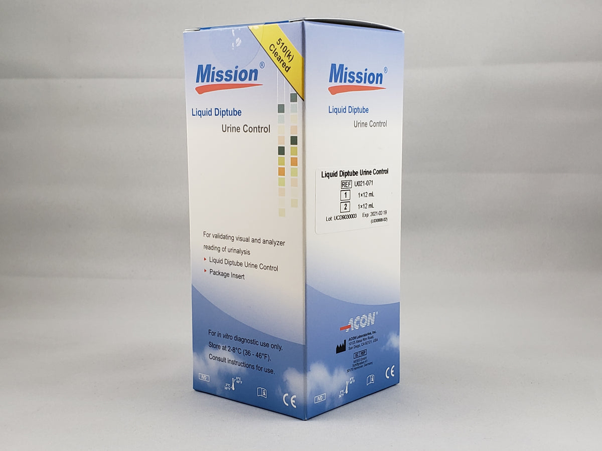 Mission Urine Liquid Control, Level 1 - Negative, Level 2 - Positive, 2 X 5ml/bx