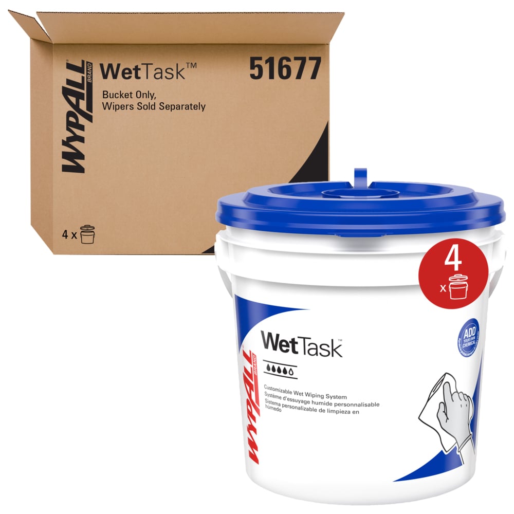 Kimtech Prep Bucket for the WetTask Wiping System, with Lid, 4/cs (Products cannot be sold on Amazon.com or any other 3rd party site) (US Only)