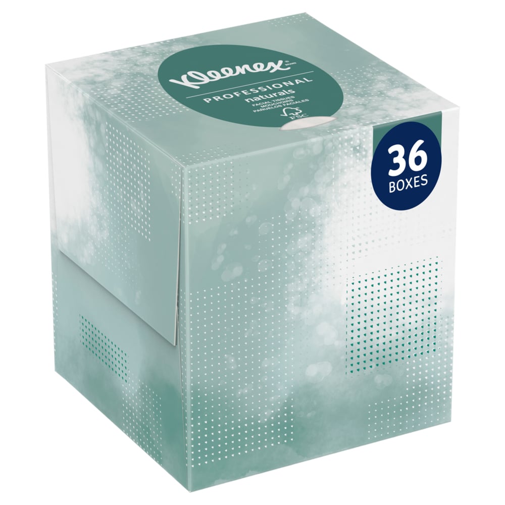 Kleenex Professional Naturals Facial Tissue, 2-Ply, White, Upright Facial Tissue Cube Boxes for Business, 90/bx, 36 bx/cs (Products cannot be sold on Amazon.com or any other 3rd party site) (US Only)
