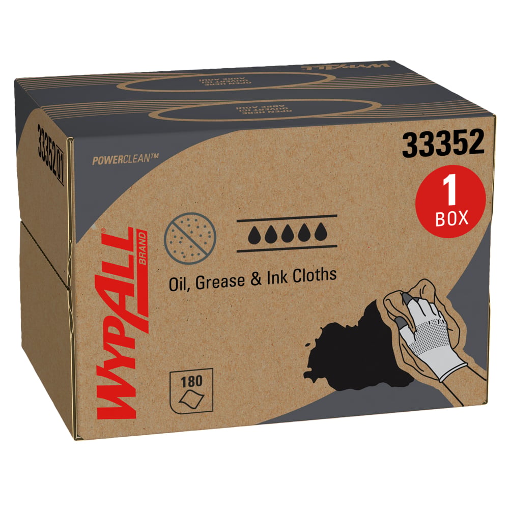 WypAll Oil, Grease & Ink Cloths, Brag Box, Blue, 180 sheets, 1 bx/cs (Products cannot be sold on Amazon.com or any other 3rd party site) (US Only)