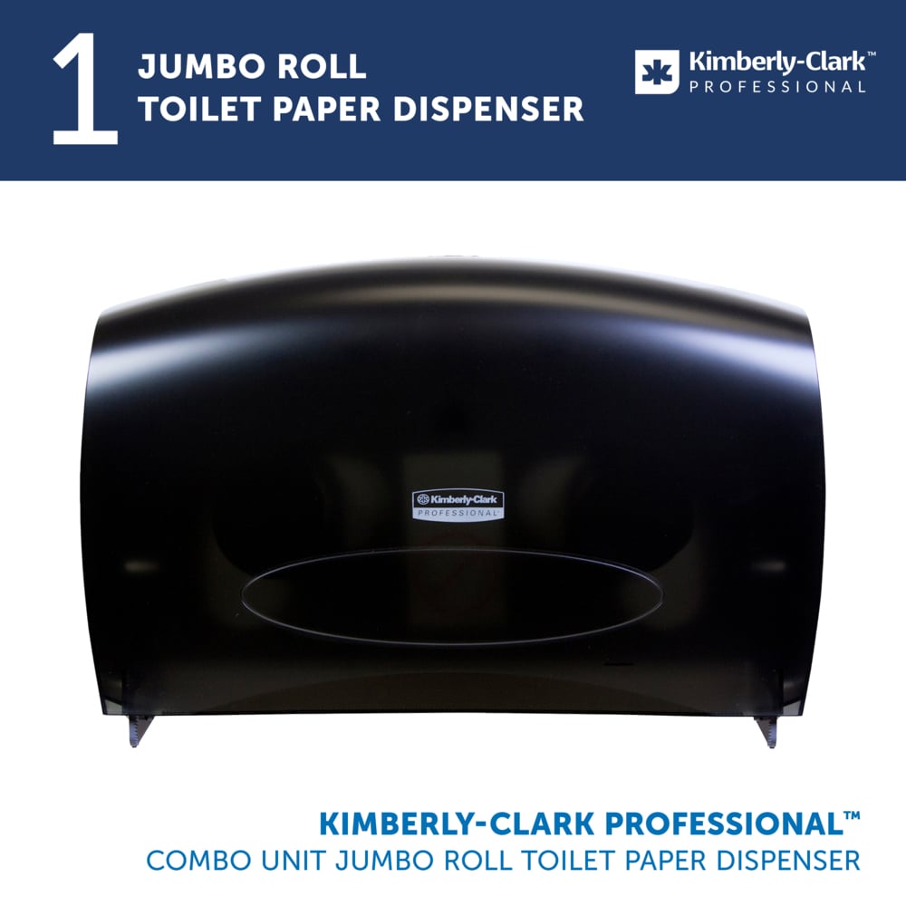 Bathroom Tissue Dispenser, Cored Jumbo Roll, Combo Twin, 20.43" x 13.12" x 5.8", Smoke/Grey, 1/cs (Products cannot be sold on Amazon.com or any other 3rd party site) (DROP SHIP ONLY) (US Only)