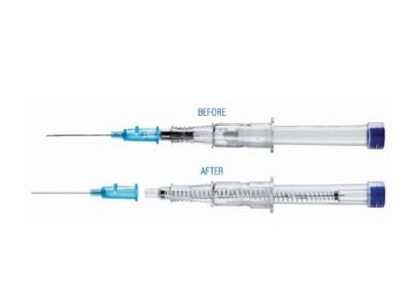 Safety IV Catheter, 14G x 1 1/4", Radiopaque PUR, 50/bx, 4 bx/cs