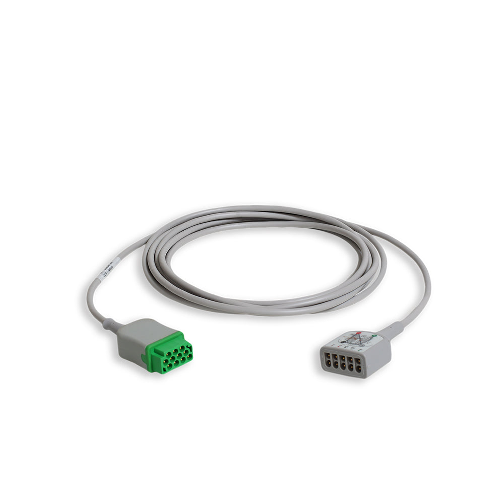 ECG Trunk Cable, 3/5-Lead, 12ft, AHA (Continental US Only)