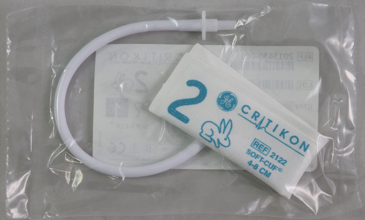 Cuff, Neonatal #2, 1-Tube, Male Slip, Lt. Blue/ White, 4-8cm, 20/bx (Continental US Only)