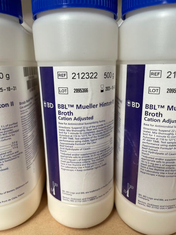 Mueller Hinton II Broth (Cation-Adjusted), 500g (Short-Dated; Non-Returnable) (Continental US Only) (Drop Ship Requires Pre-Approval)