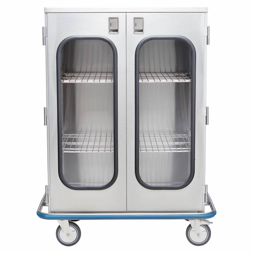 Ultra Space Saver Case Cart 42"W x 55 1/2"H x 29"D, (2) Stainless Steel Wire Pullout Shelves, (1) Glass Door (DROP SHIP ONLY)