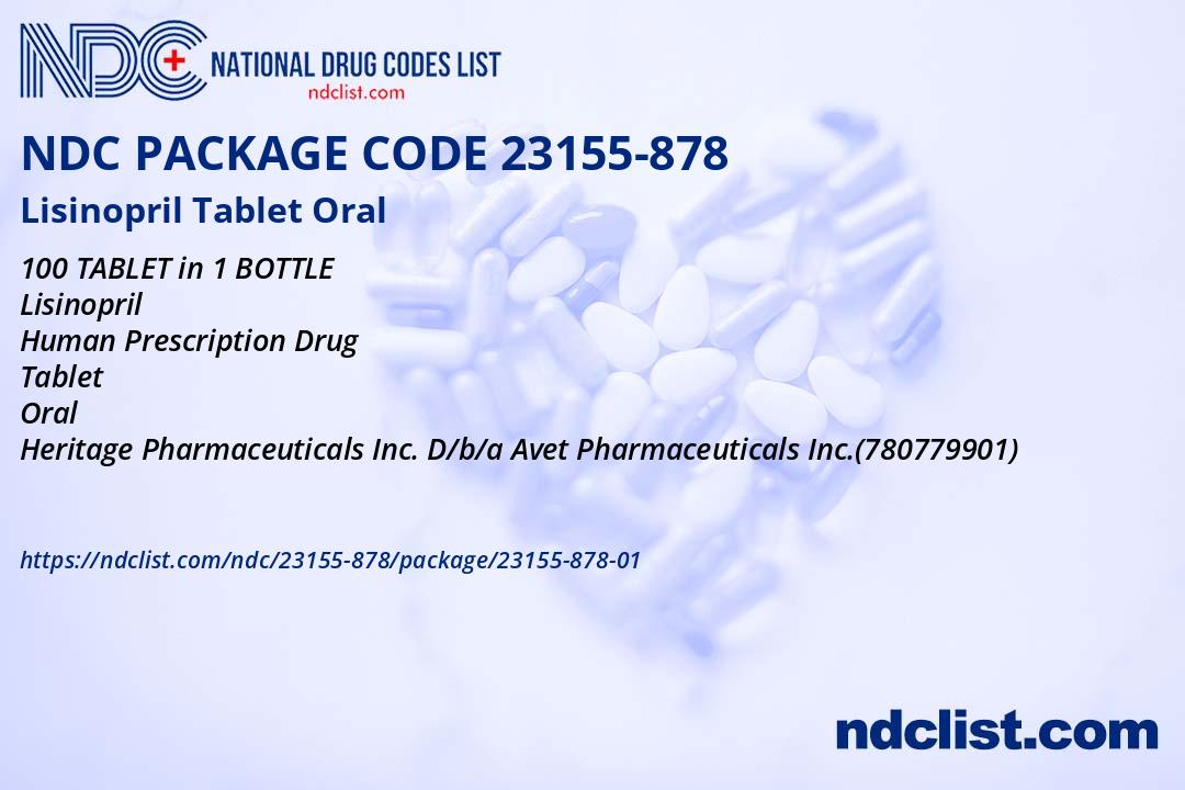 Lisinopril Tablets, USP, 10 mg, 100/btl (Rx) (US Only, Excluding IN and ND) (Product is Non-Returnable)