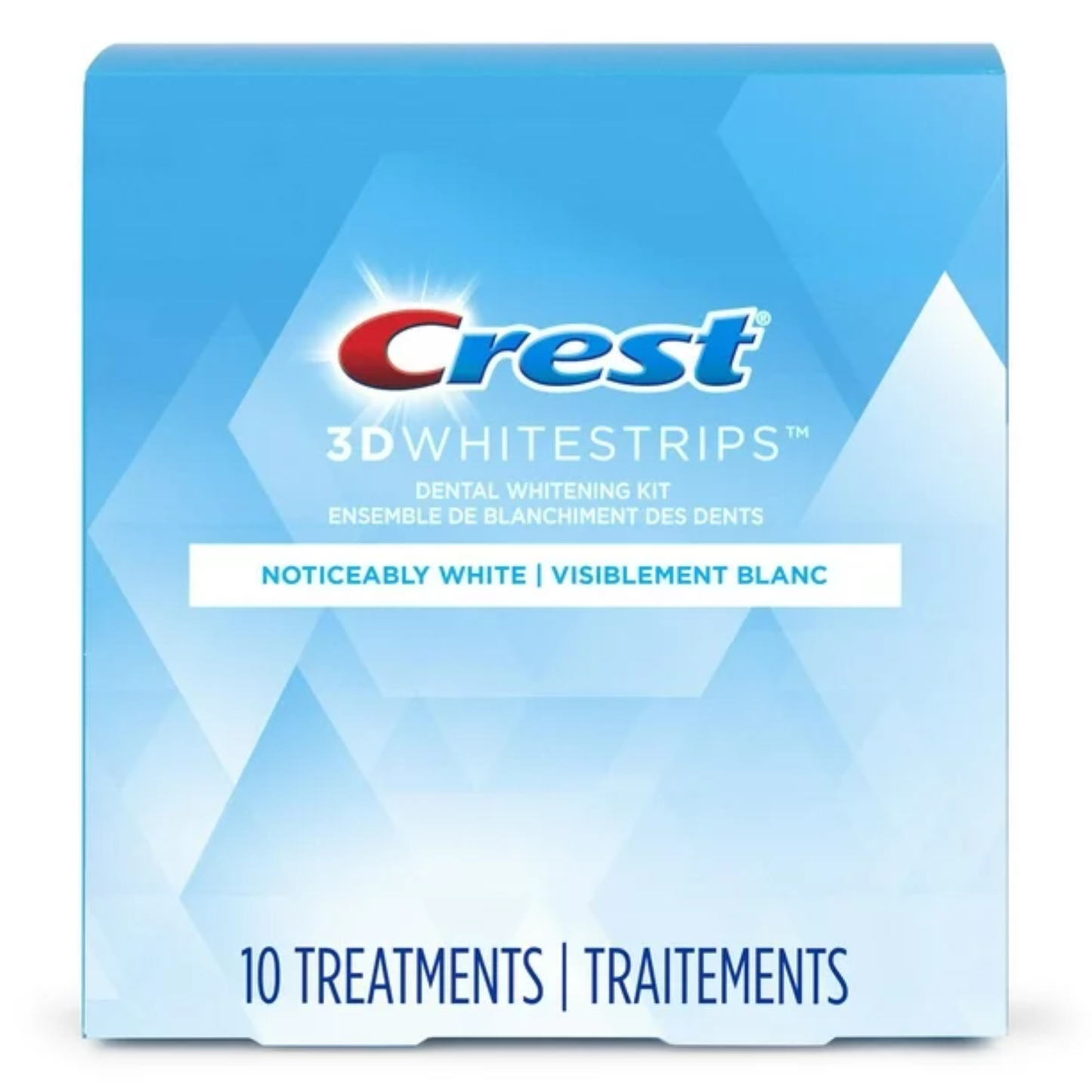 Crest 3D Whitestrips, Noticeably White, 10ct/pk, 8pk/cs