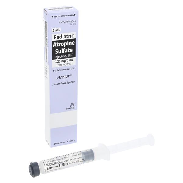 Ansyr Atropine Sulfate Injection, Plastic Syringe, 0.05 mg/ ml, 5 ml Vial, 10/bx (Rx) (Item is Non-Returnable) (We must have your Wholesale Drug License on File before shipping this product) (US Only, Excluding IN and ND)