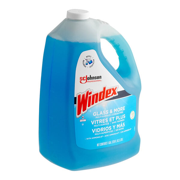 Windex Glass Cleaner, Blue, 128oz, 4/cs (40 kt/plt)