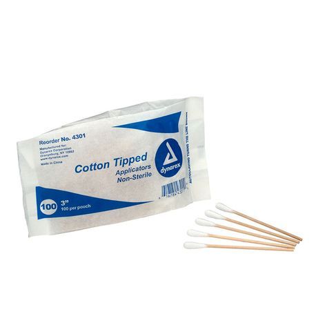 Cotton Tipped Applicators, Non-Sterile, 3", Wood Shaft, 100/bg (DROP SHIP ONLY - $150 Minimum Order)