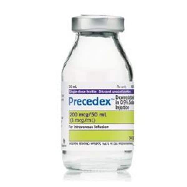 Precedex (Dexmedetomidine Hydrochloride in 0.9% Sodium Chloride Injection), 4 mcg/ml, 50 ml Glass Bottle, 20/cs (Rx) (Item is Non-Returnable) (We must have your Wholesale Drug License on File before shipping this product) (US Only, Excluding IN and ND)