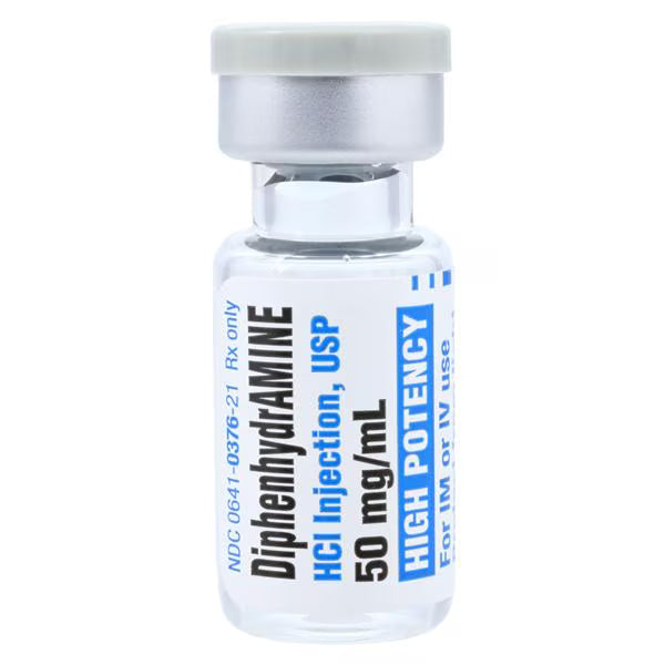 Diphenhydramine Injection 50mg/mL SDV 1mL Each (00641037625)